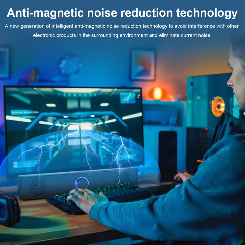 Desktop Speakers Wired PC Soundbar USB Powered 3.5mm AUX for Computer Laptop