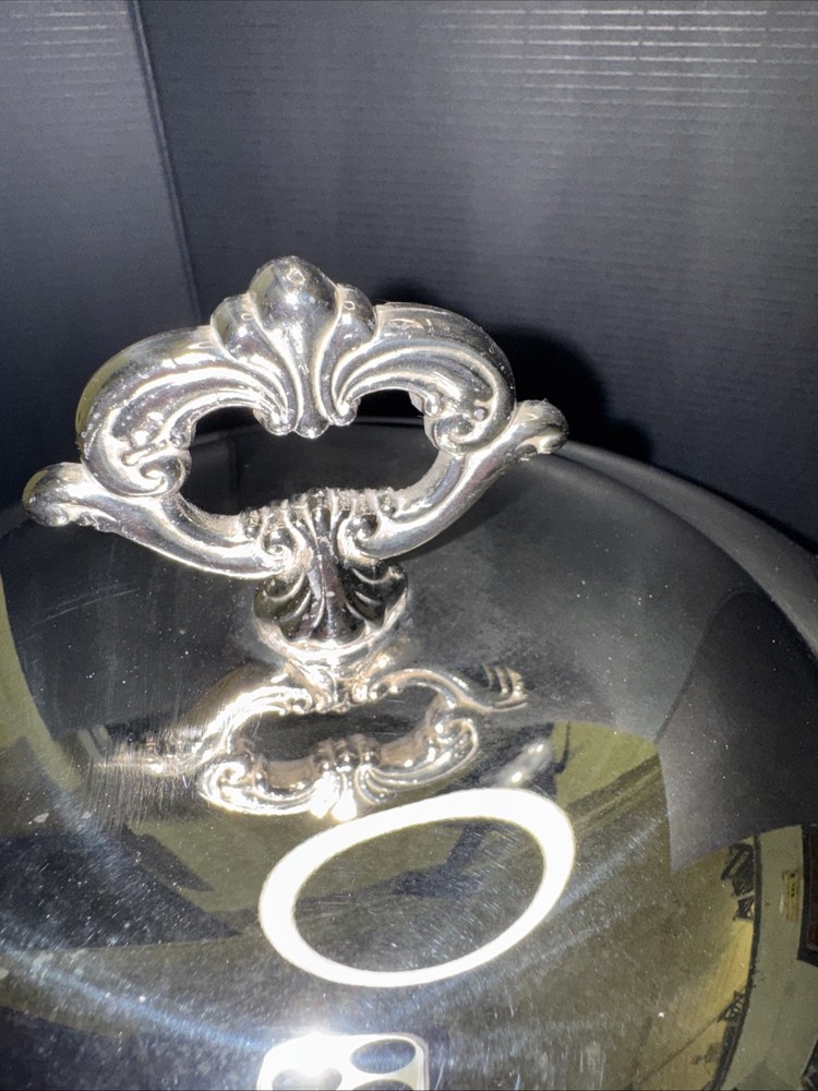 Ornate silver-plated covered vegetable/entrée serving dish (rococo style)