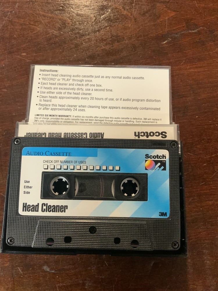 SCOTCH AUDIO CASSETTE HEAD CLEANER TAPE 3M