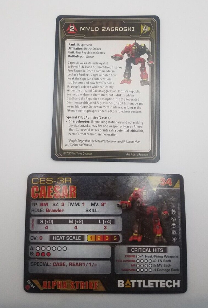 Battletech Mercenaries - Caesar *Mech & Cards*