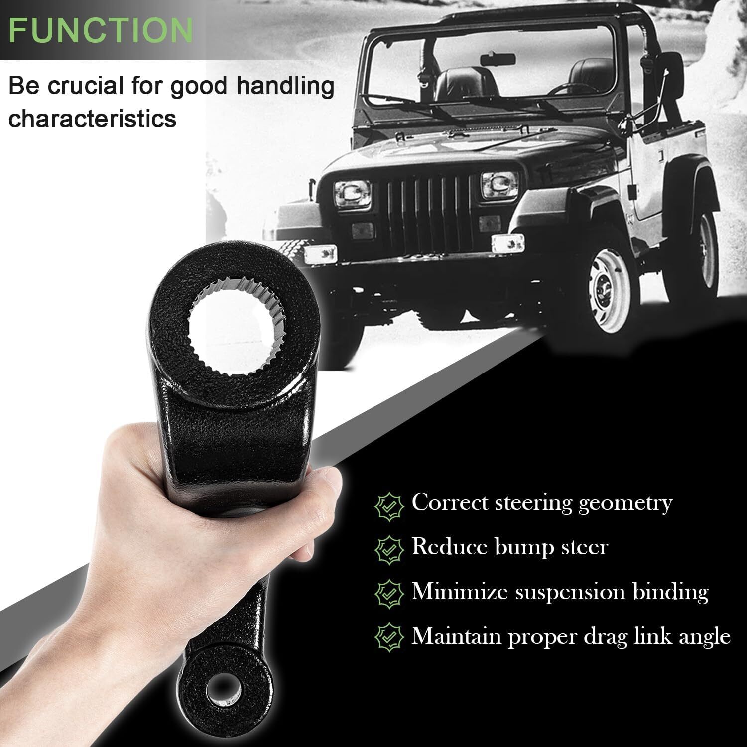 Drop Pitman Arm 2.5"-6" Lift Power Steering 6605 for Jeep Wrangler YJ TJ XJ MJ