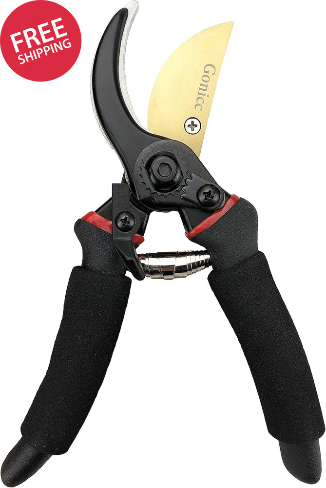 8" Professional Premium Titanium Bypass Pruning Shears (GPPS-1003), Hand Pruners