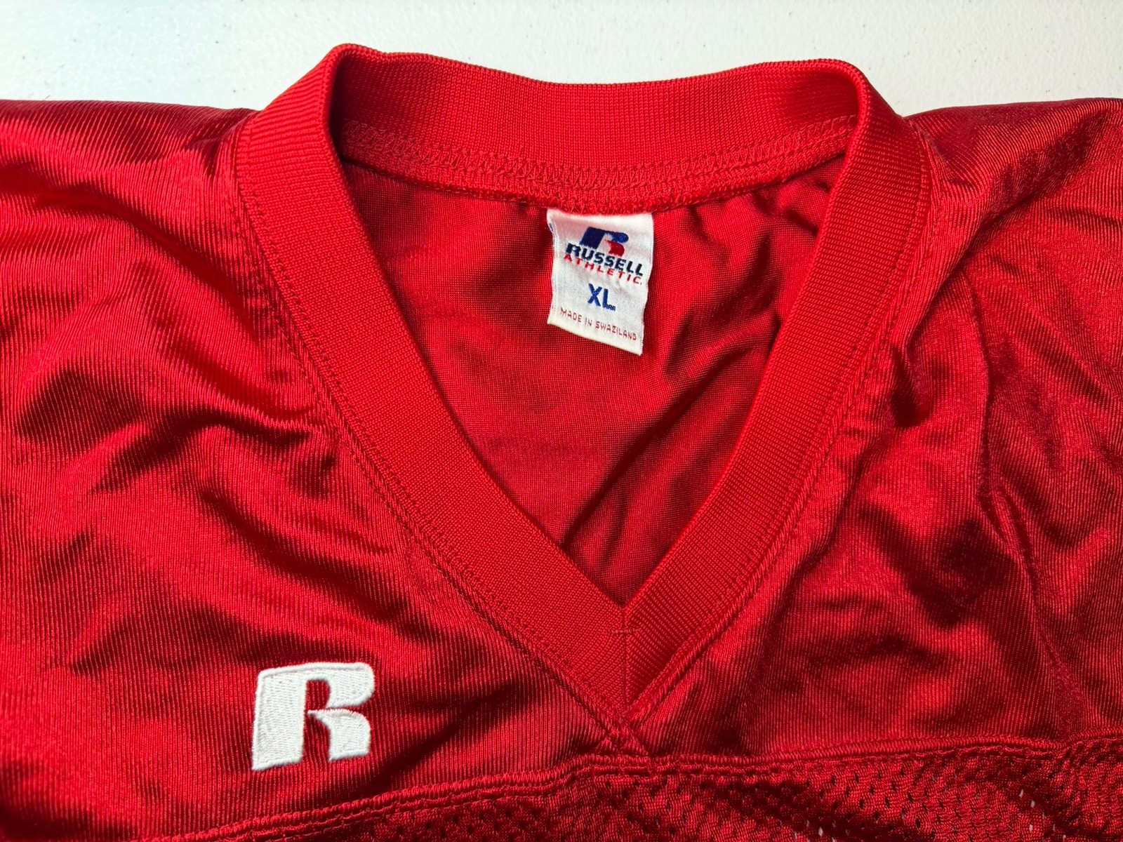 Vintage Russell Athletic Football Practice Jersey #24 Red Mesh XL 90s
