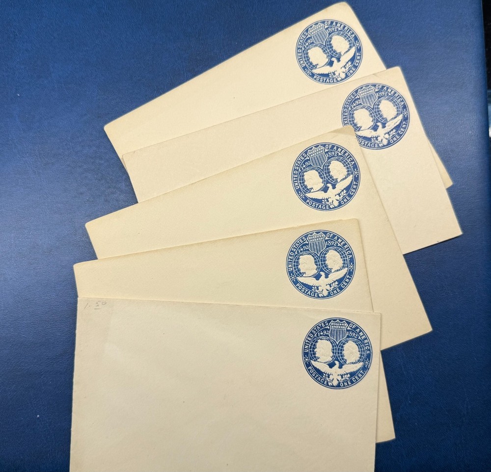 U348 1892 Columbia Exposition Embossed 1 cent stamp Envelope Mint