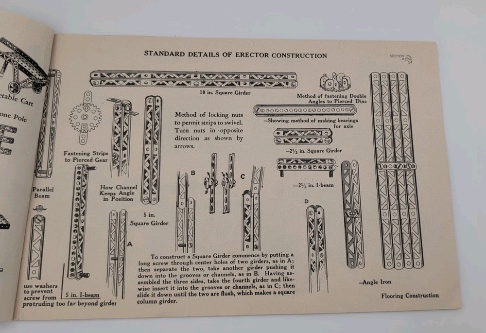 Gilbert Erector Set 1954 How To Make 'Em Instruction Manual Book
