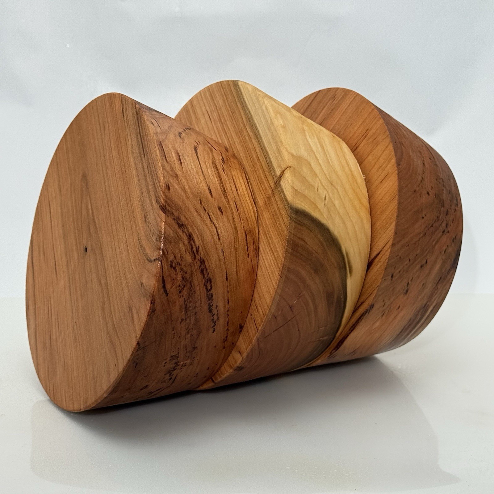 3 BLACK CHERRY BOWL BLANK, 8"X3" WOOD LATHE TURNING STOCK, FREE SHIPPING!!