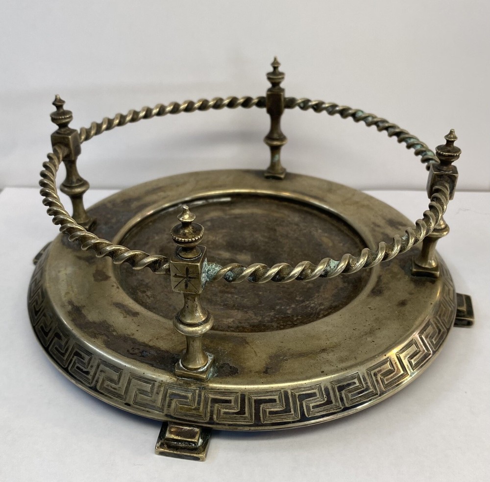 Vintage Ornate Silver plate Display Dome Base ? Statue Wine Holder?