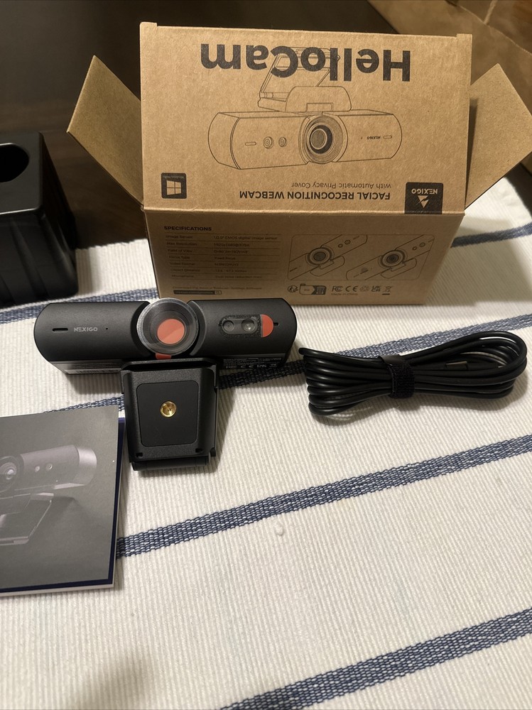 NexiGo HelloCam, 1080P Webcam with Windows Hello, True Privacy, Automatic Ele...