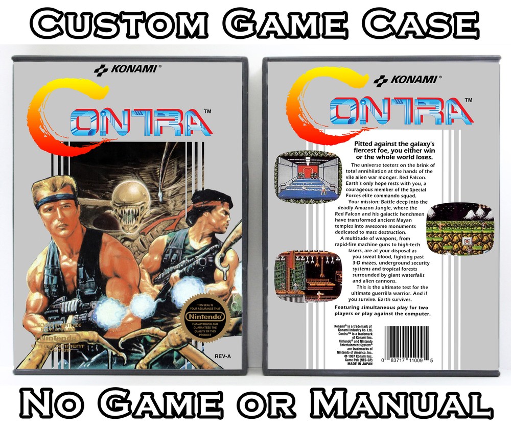 Contra - Nintendo NES Custom Case *NO GAME*
