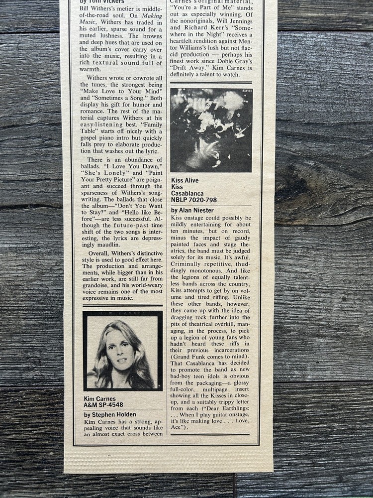 KISS Album Clippings Debut Hotter Dressed Alive 1974 1975 Vintage Kiss Aucoin