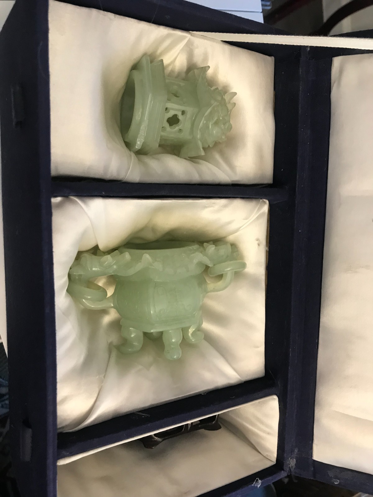 Chinese Jade Censer, 5" across, 5" tall, 5" wide Incense Burner