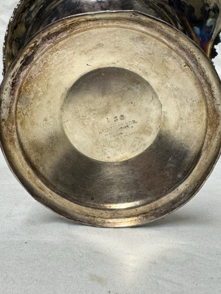 Hall Elton &Co Silver Plate Centerpiece Candy Dish,Child Figure,Bees -Mid 19th C