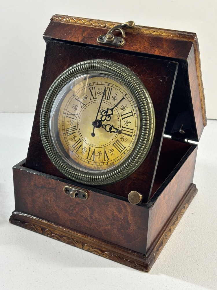 Jewelry Wooden Trinket Box Clock Quartz