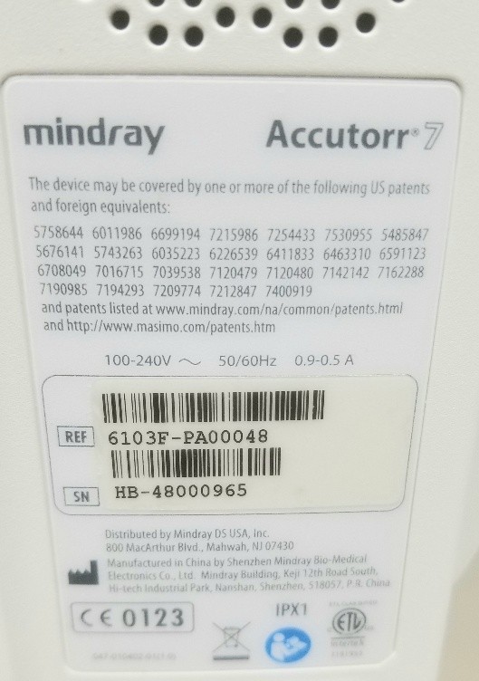 MINDRAY, ACCUTORR 7, MULTI-PARAMETER MONITOR