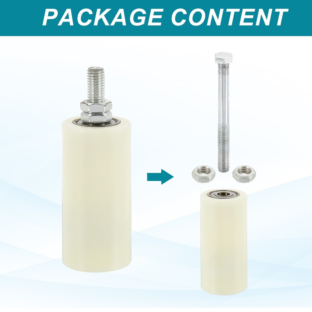 2Set Slide Gate Guide Roller 3.9" Adjustable Nylon Rollers, White