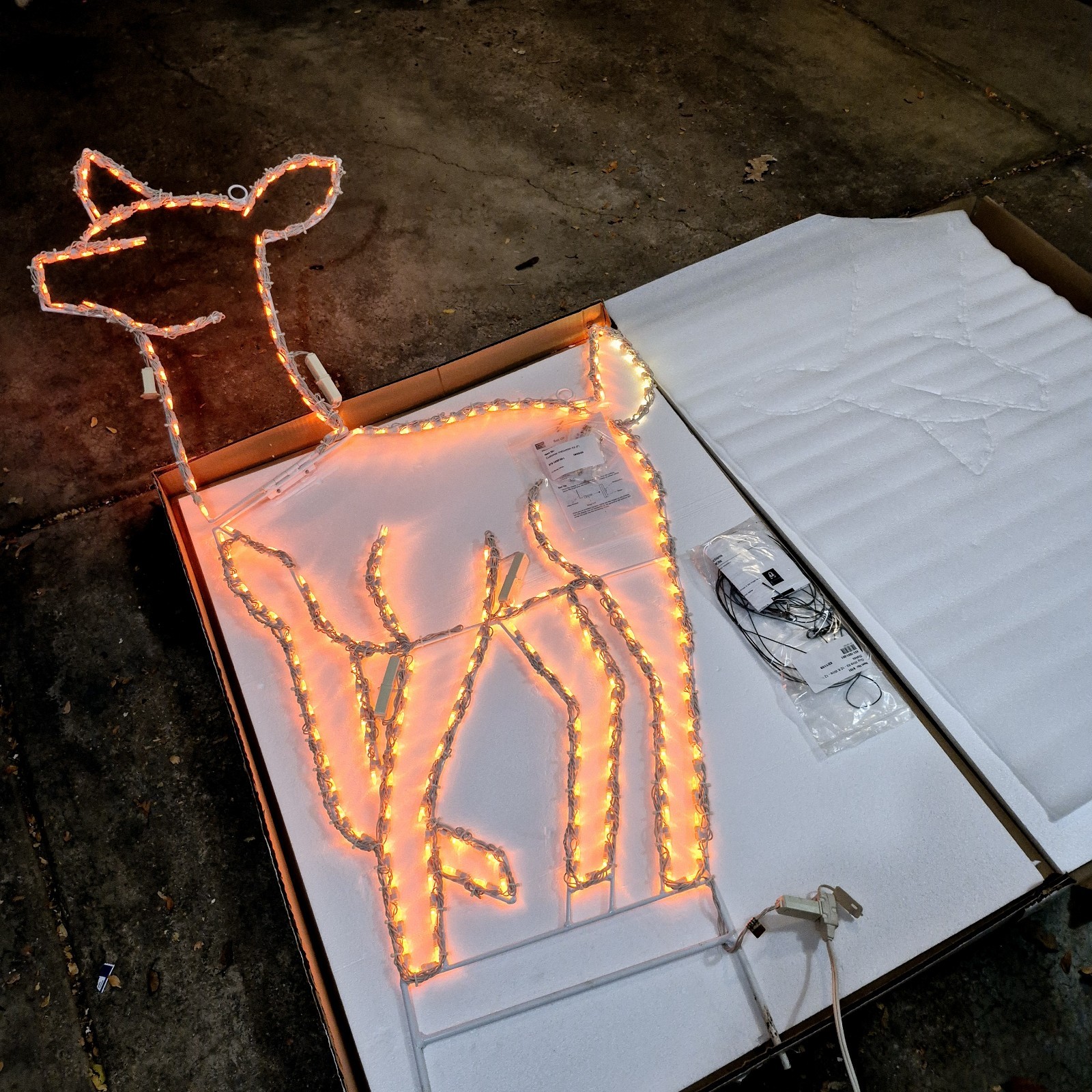 Holiday Lighting Specialists Christmas Standing Doe Outdoor Decoration 5 Ft