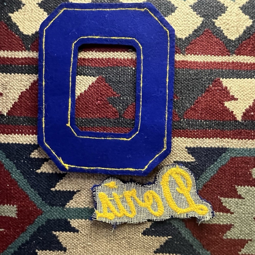 Vintage Varsity School Chenille Sweater Jacket Patch Set