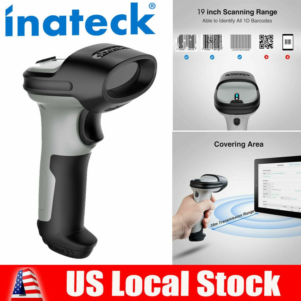 Inateck 1D Bluetooth Barcode Scanner Wireless/USB Handheld Auto Scanning BCST-70