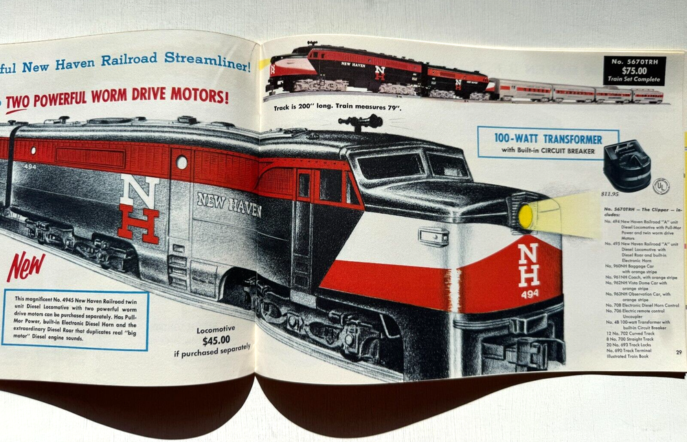 1956 Gilbert American Flyer Model Train Catalog- Great Condition- 50 Pages!
