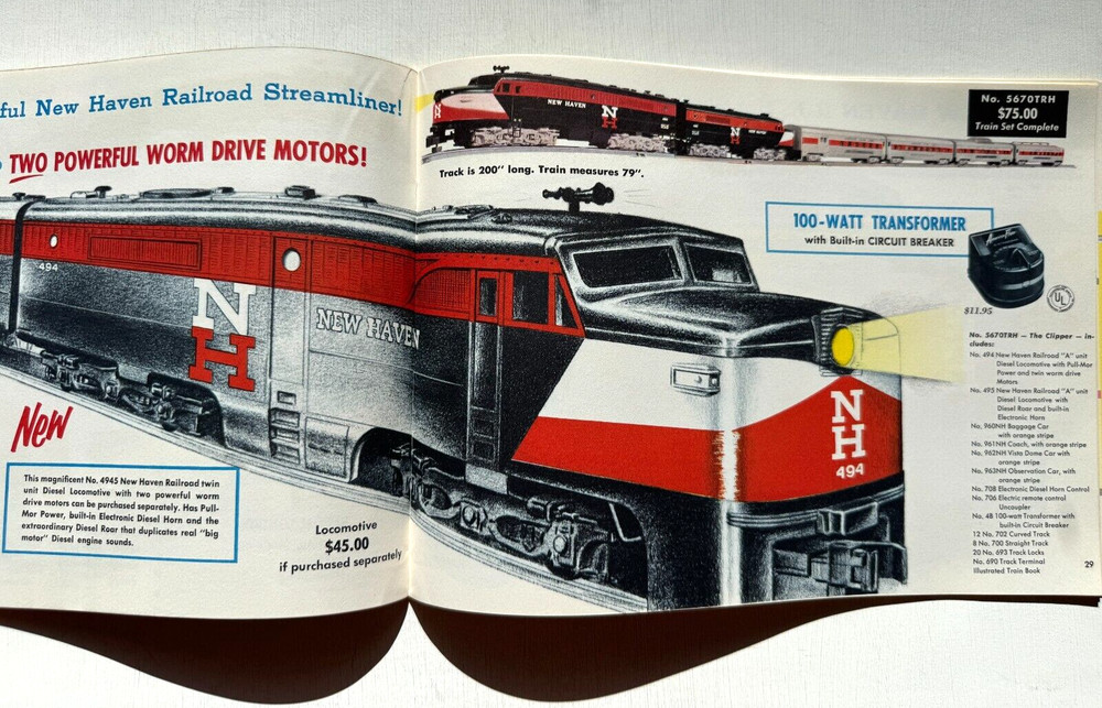 1956 Gilbert American Flyer Model Train Catalog- Perfect