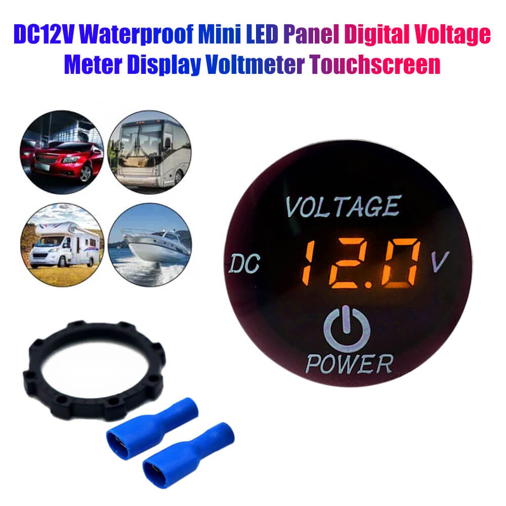 DC12V Waterproof LED Panel Digital Voltage Meter Display Voltmeter Touch Screen