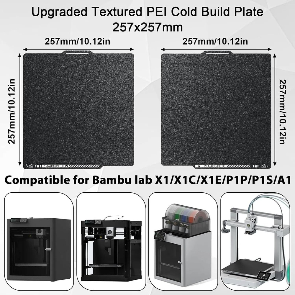 PEI Cool Plate with QR Code for Bambu Lab, Low Temperature Cold Plate PLA Pla...