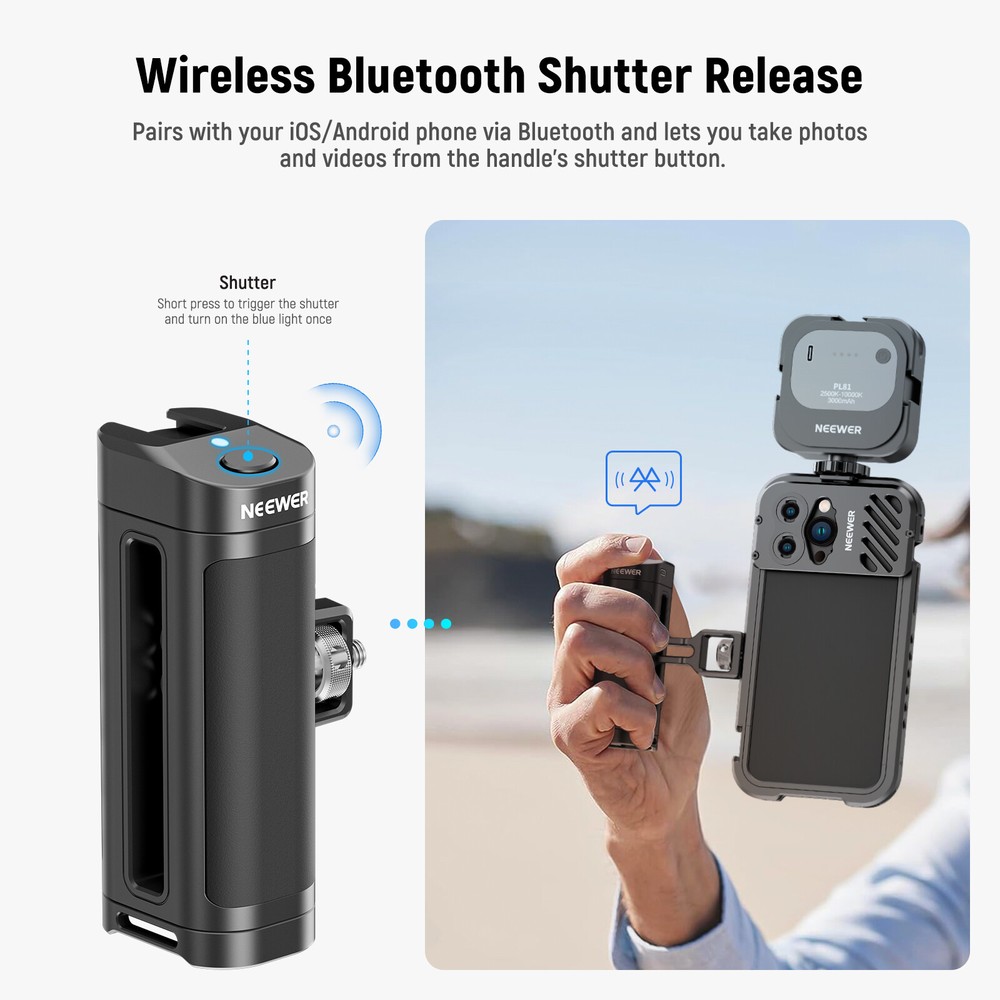 NEEWER Side Handle Grip with Wireless Remote Control Button Shutter Trigger