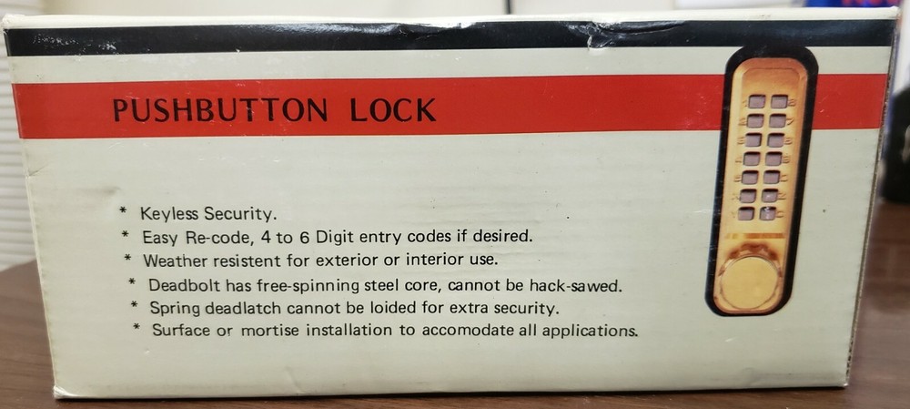 1 SET - ULTRA HARDWARE NO. 44720 PUSHBUTTON LOCKSET NEW IN BOX