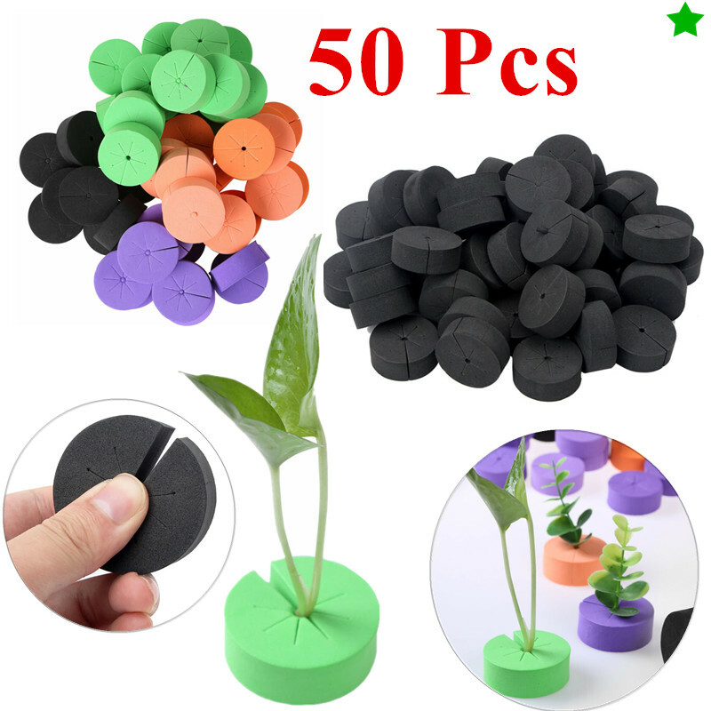 50 Garden Clone Collars Neoprene Foam Inserts Sponge Block for Hydroponics Clone