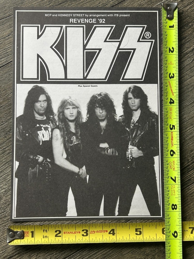 KISS Handbill Concert Ad Flyer Revenge Tour UK London Scotland 1992 Vintage Kiss