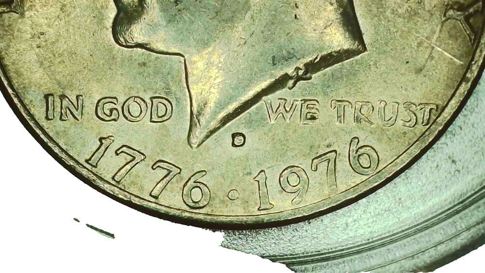 1976D Kennedy Half Dollar Error - Filled Mint Mark "D" Error - #210