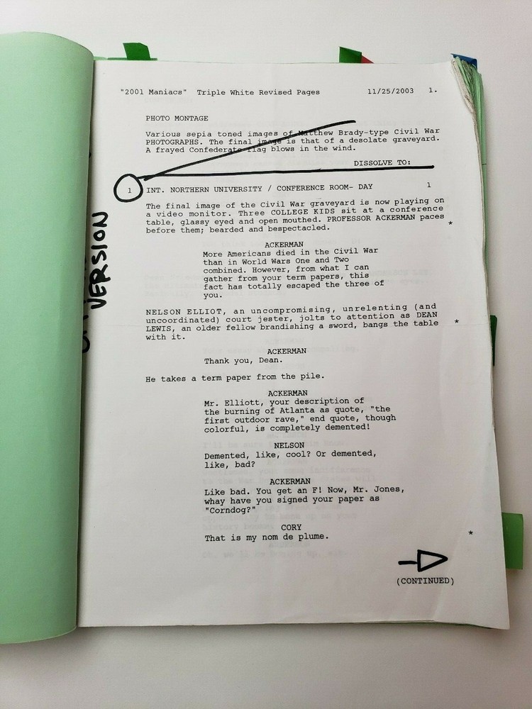 2001 MANIACS / Tim Sullivan 2003 Screenplay, Robert Englund remote town Horror