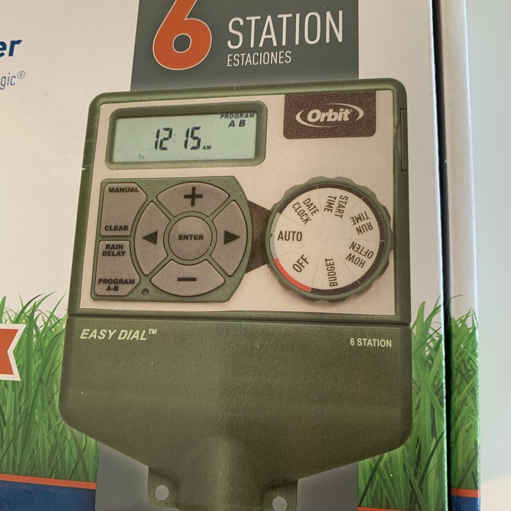 ORBIT 6 Station EASY DIAL Sprinkler Timer Lawn Program Timer 57596 Brand NEW
