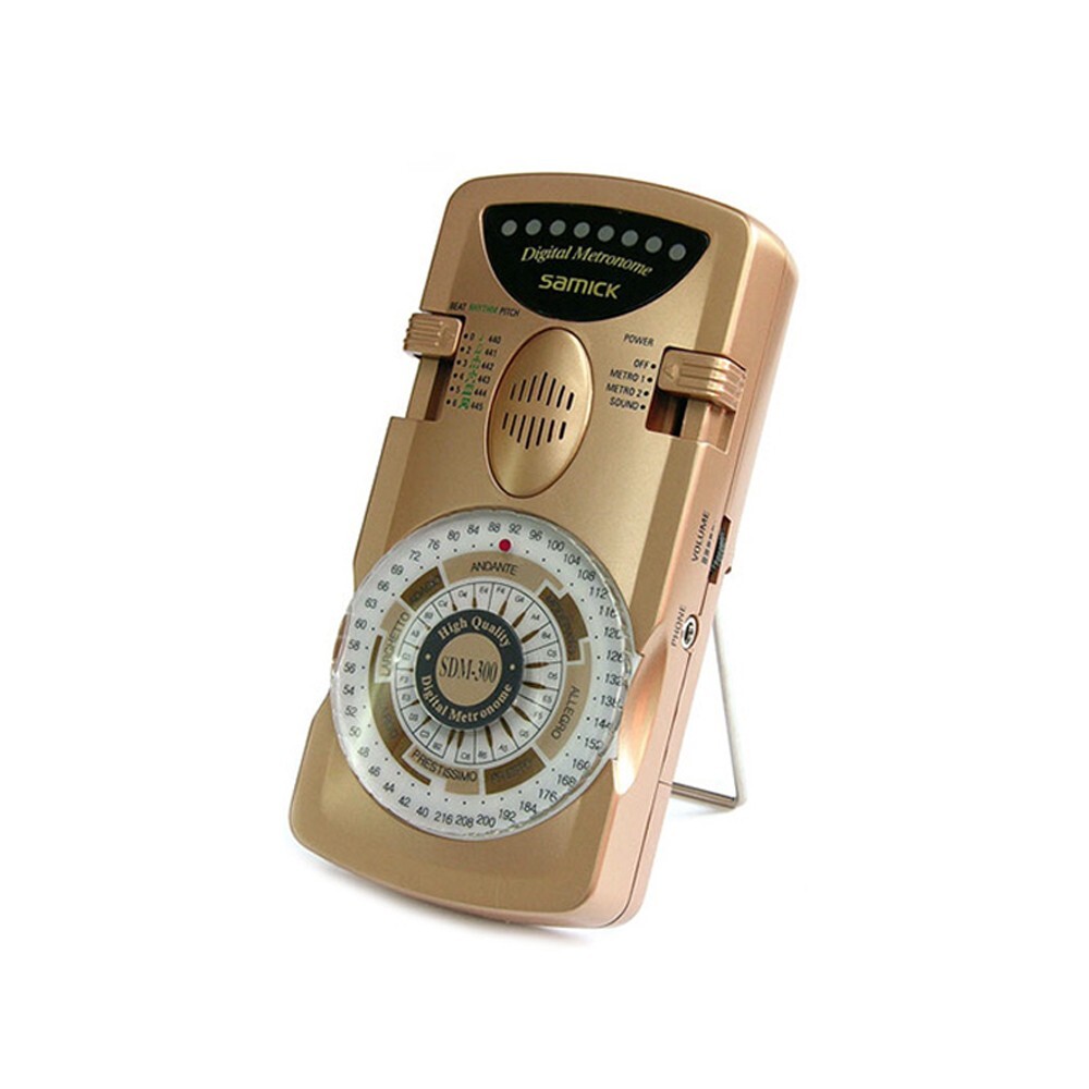 x 1, SAMICK SDM-300 Digital Quartz Metronome with Volume Control - Gold