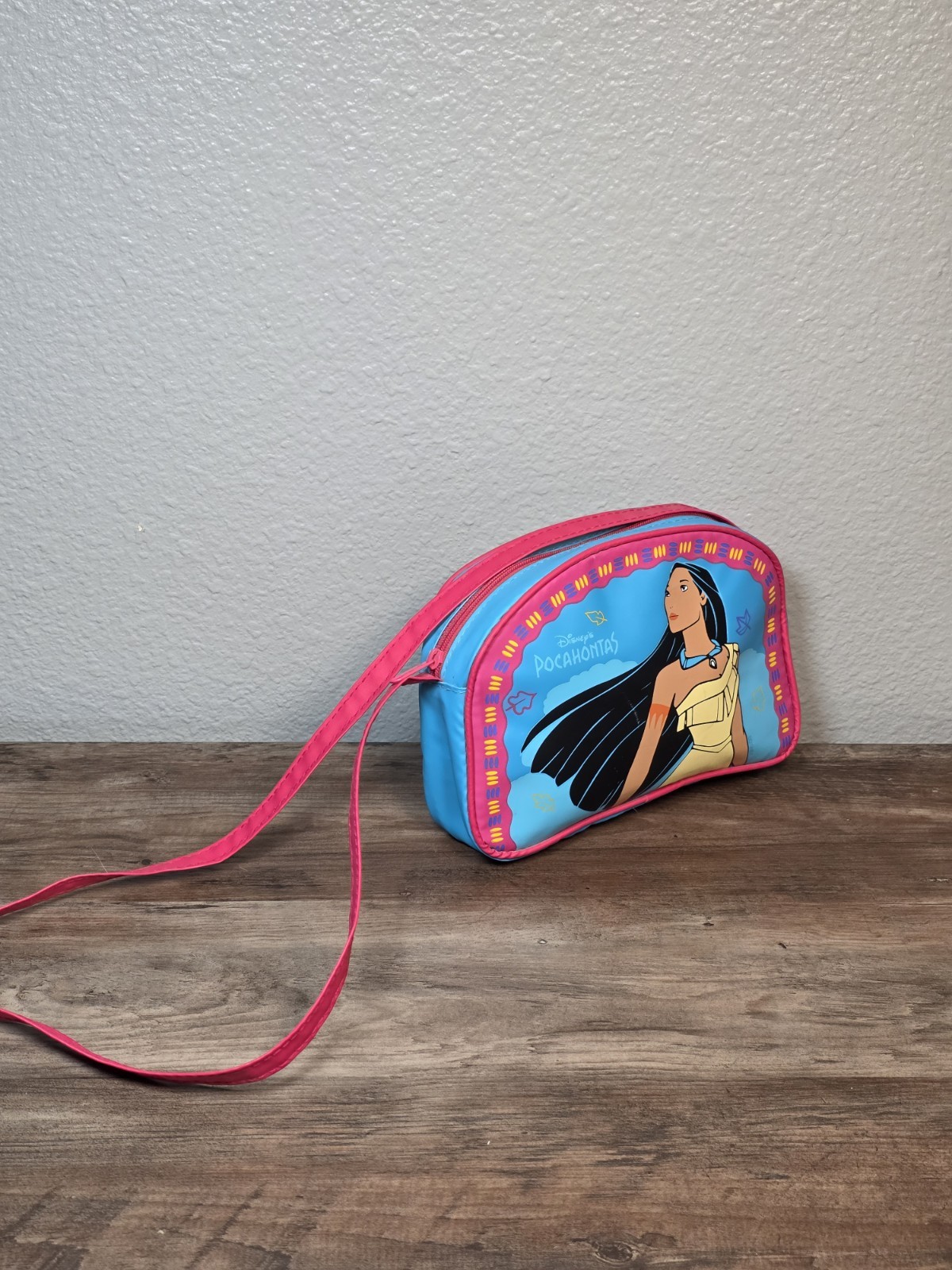 Vtg 90s DISNEY Pocahontas Kids Purse Bag Princess Vinyl By Pyramid Toy Costume