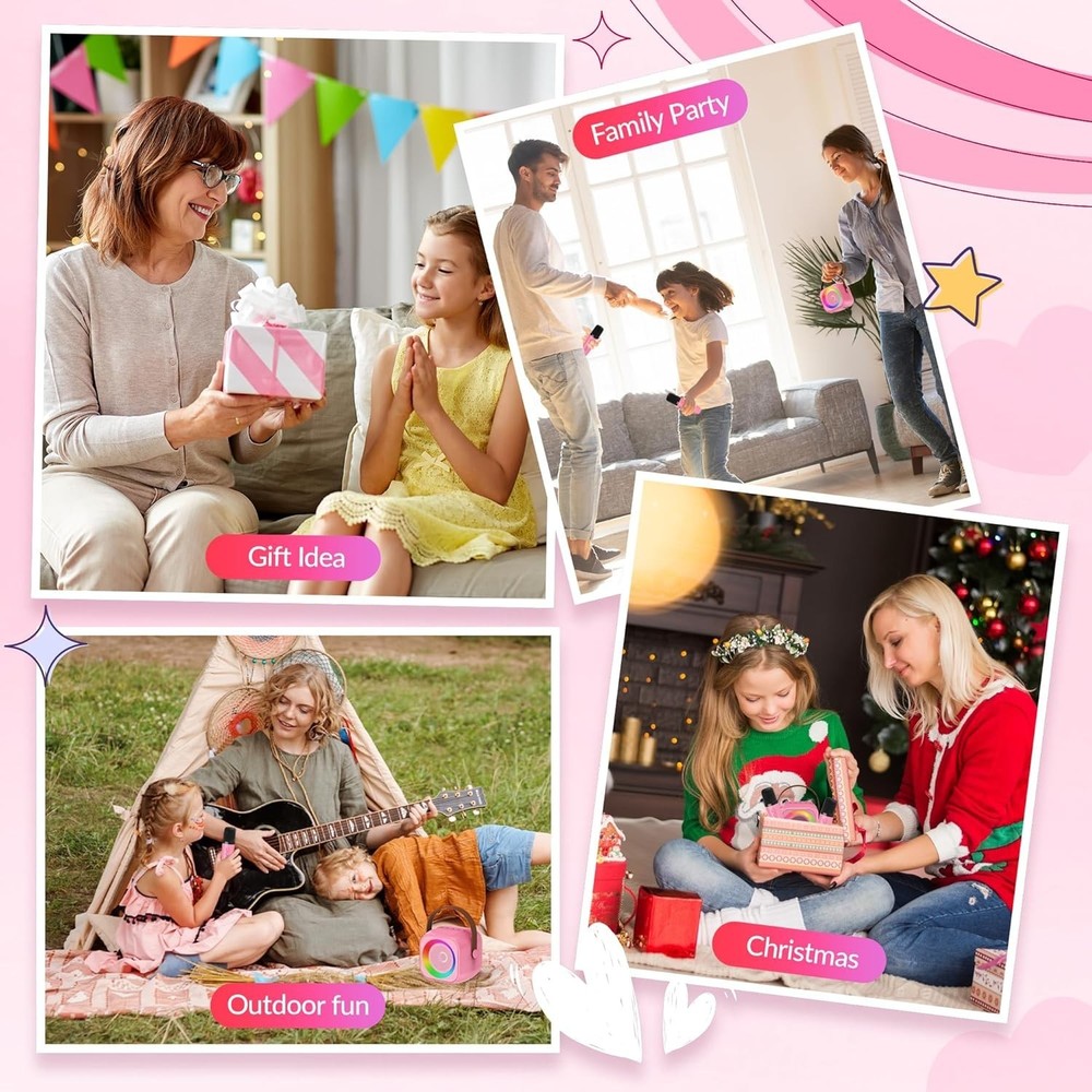 Compact Karaoke System with Wireless Microphones - Endless Entertainment Options