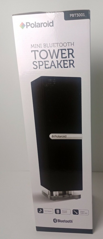 Polaroid  Mini Bluetooth Tower Speaker Remote Rechargeable BLACK NEW