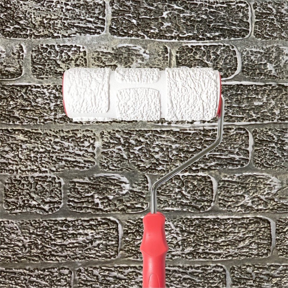 8'' Patterned Paint Roller for Wall Decoration Classic Brick Embossing Textur...