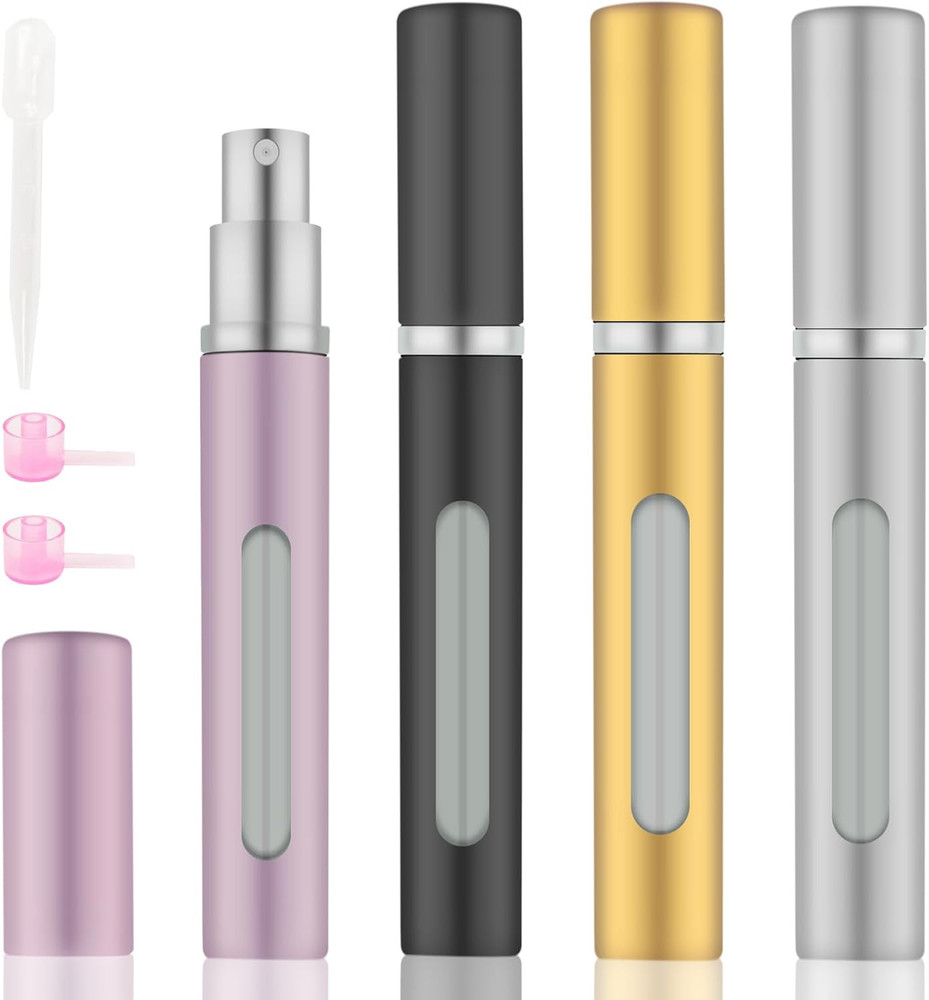 4Pcs Mini Perfume Travel Bottle, Perfume Atomiser Refillable, 5ML Spray Bottles,