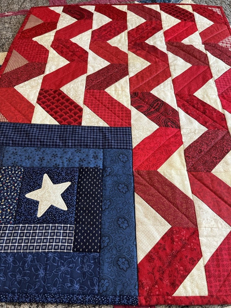 Handmade Quilt American Flag Patchwork