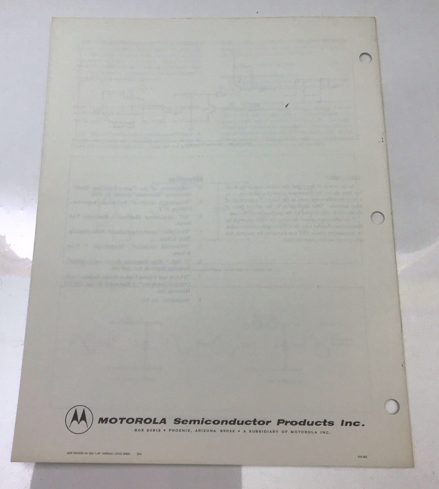 motorola semiconductor Application Notes Lot Of 3 / Vintage Engineering Docs