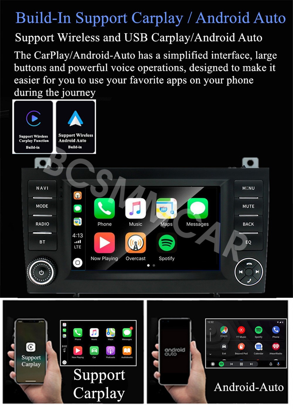 Android 14 Car Radio Player W/CAM Fit For Mercedes Benz SLK-Class R171 2004-2010