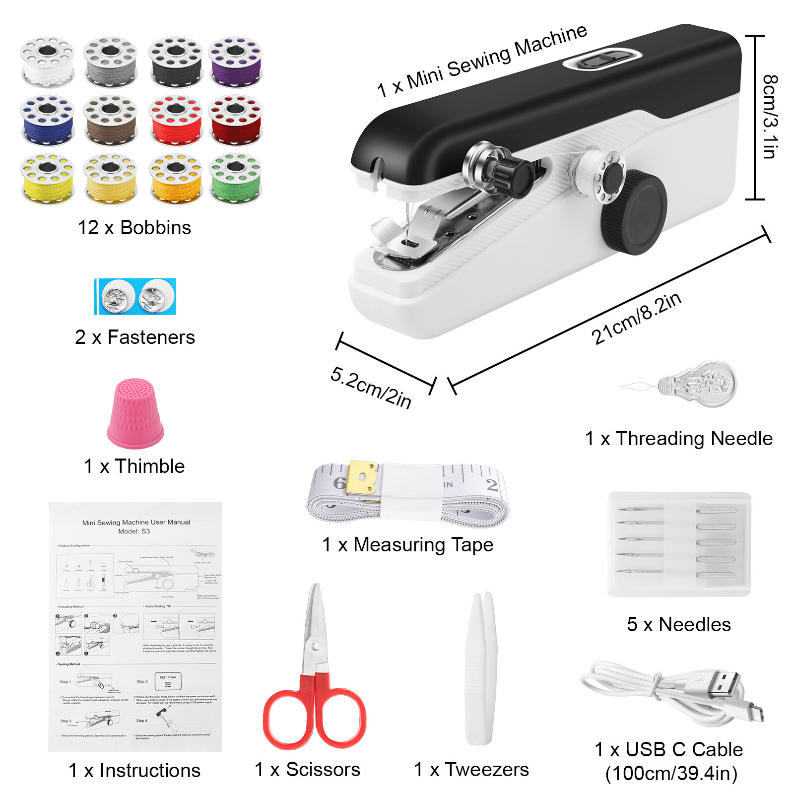Home Travel Mini Portable Smart Electric Tailor Stitch Hand-held Sewing Machine