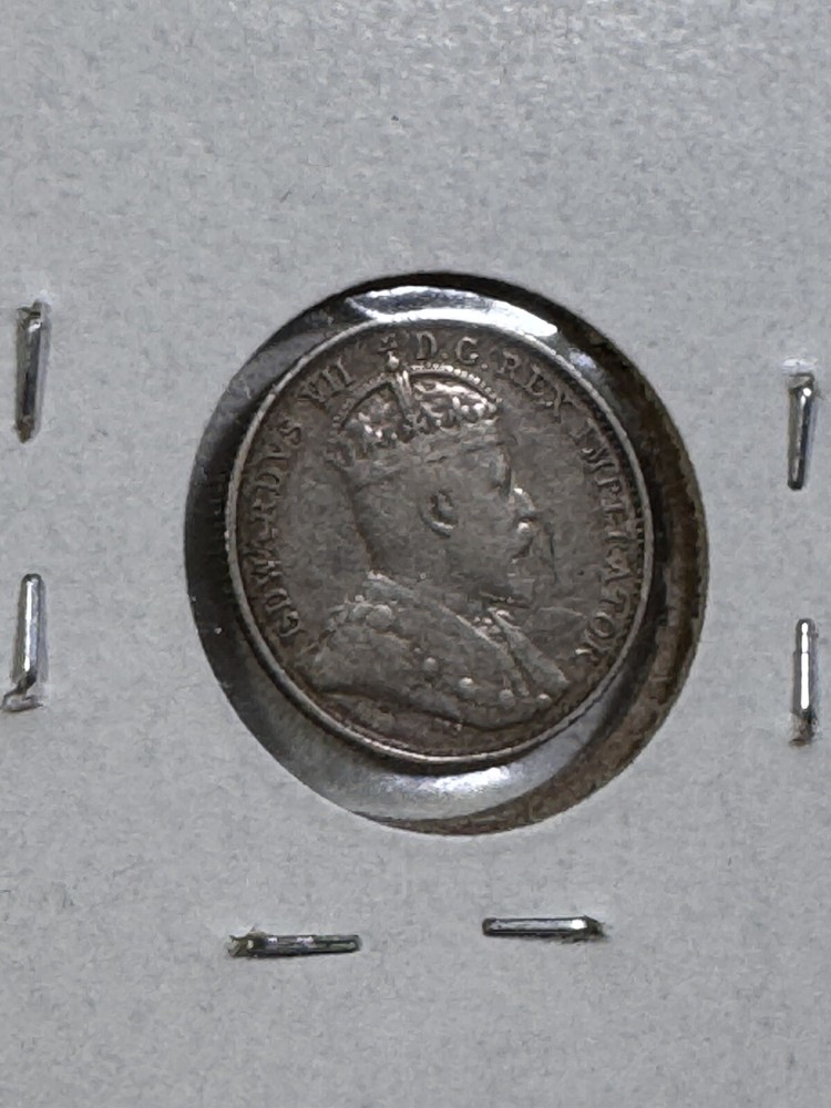 1904 Canada 5 Cents Silver Coin Cleaned