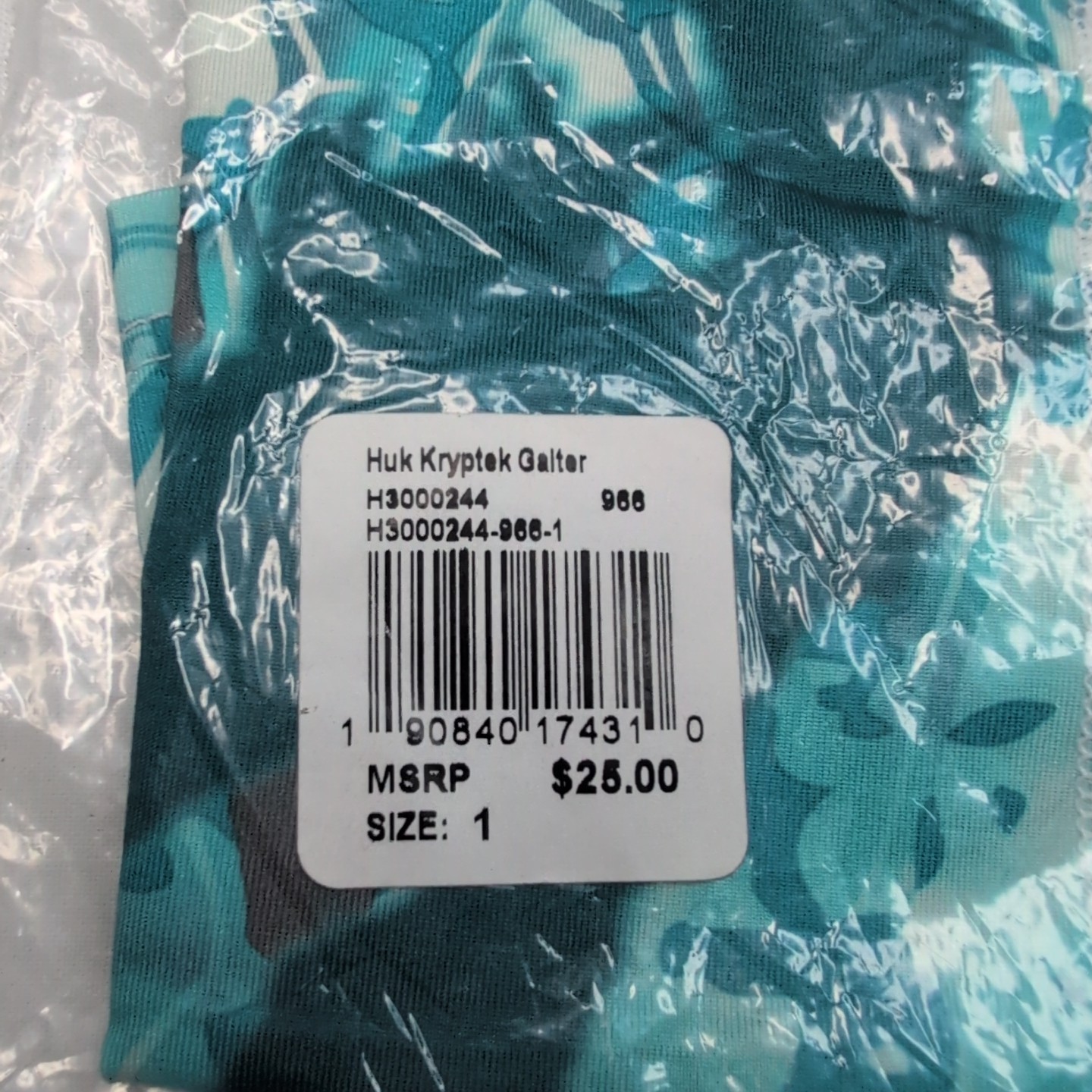 HUK Neck Gaiter UPF 30+ Sun Protection Mens Kryptek Obskura Camo Shallows Blue