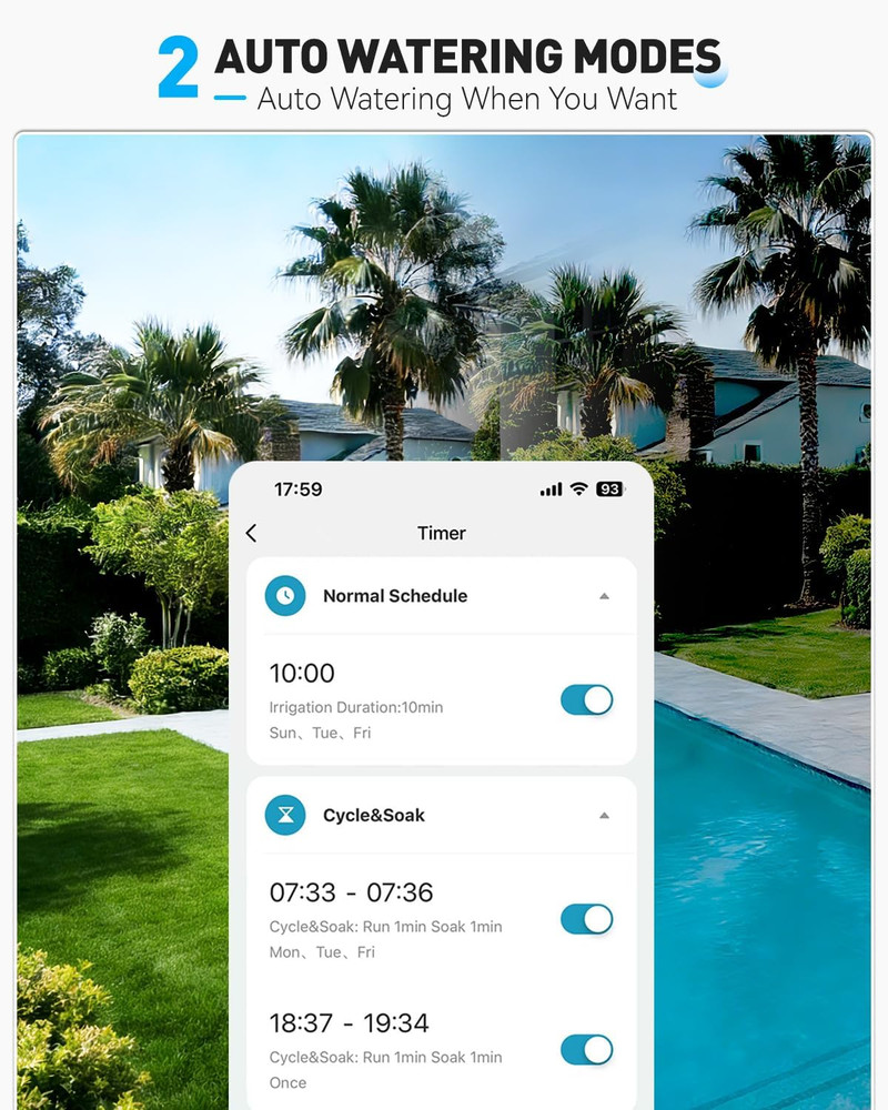 Bluetooth Water Timer, Sprinkler Timer for Garden Hose, Smart Automatic Irrigati