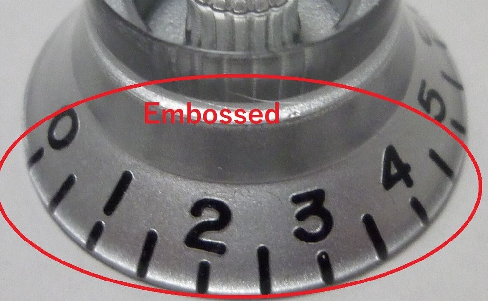 MADE IN JAPAN Top Hat knobs for gibson lespaul Embossed Silver inch Set