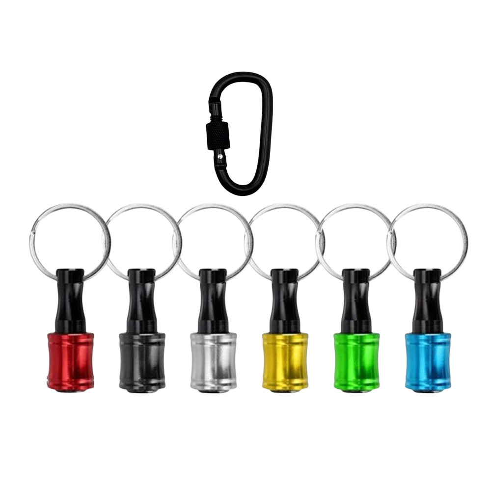 6X 1/4" Hex Shank Quick Release Keychain Screwdriver Drill Bit Holder Bit Set