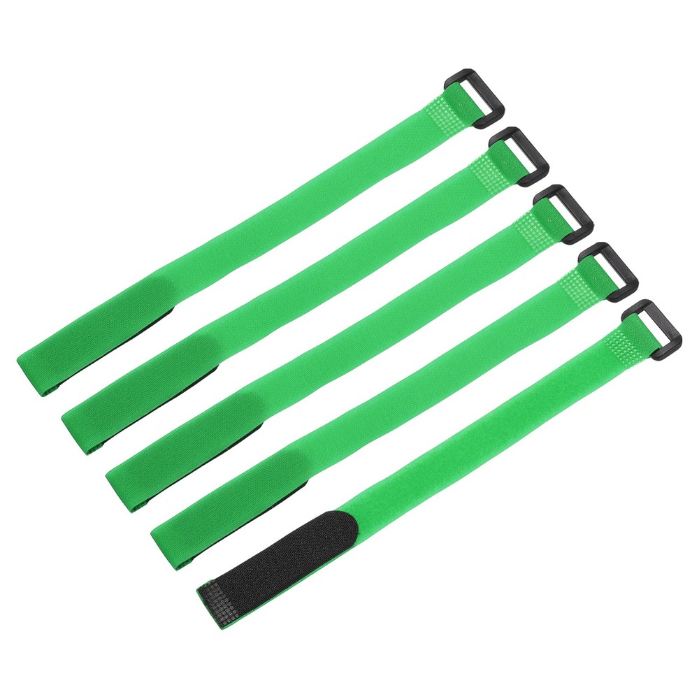 5Pcs Battery Tie Down Straps,0.8x12" Green Nylon Hold Down Hook Loop Strap