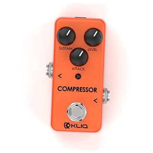 KLIQ Tiny-Compressor Effect Pedal for Guitar & Bass Compressor (Orange)